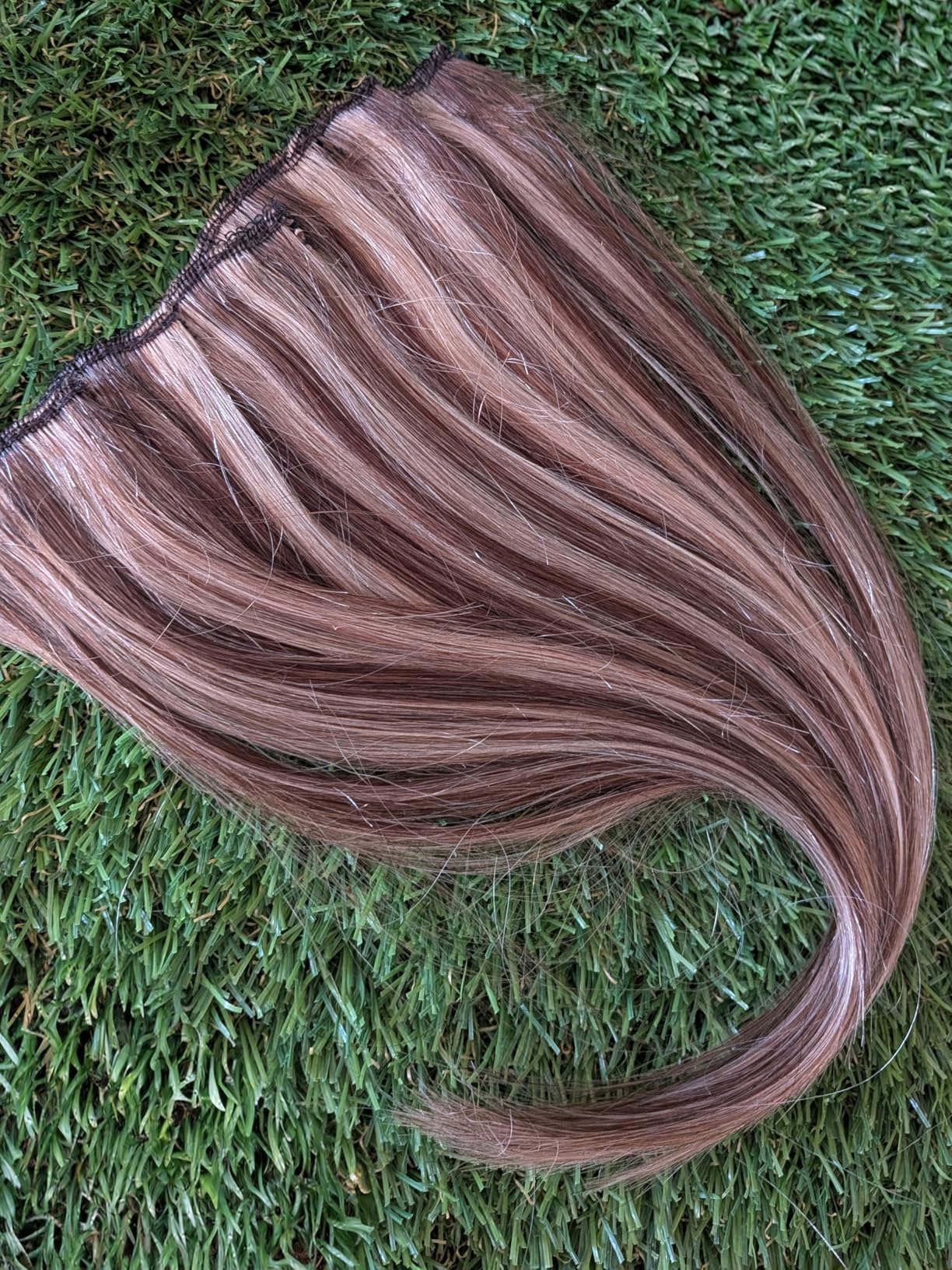 Clips In Short Hair Extensions Real Human Hair 4P27 Medium Brown mix Dark Blonde Clip Ins Seamless Highlights Straight Hairpiece For Women,6 Pieces 10 inch 31g customer photo 2