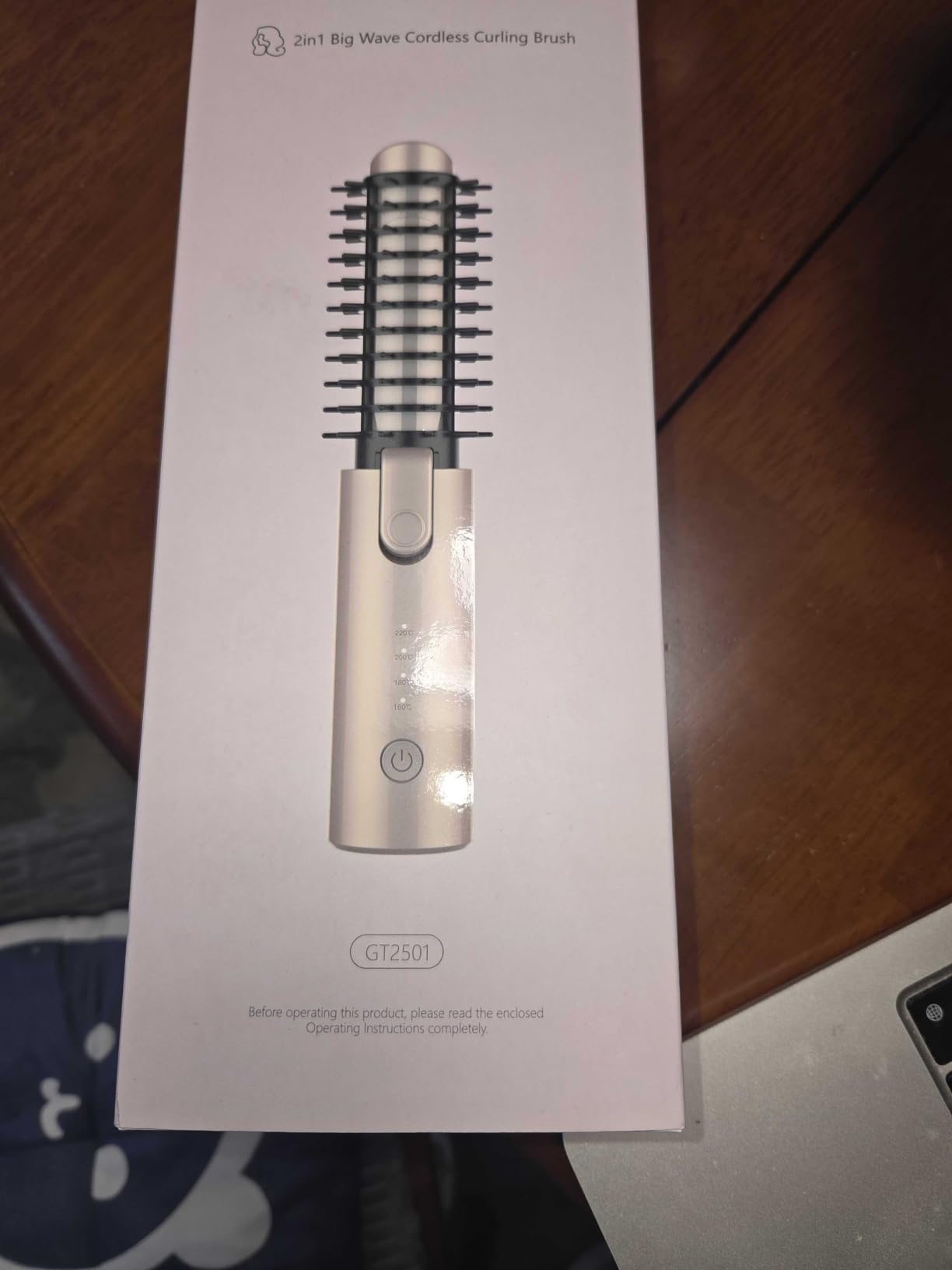 Cordless Hair Curling Iron Brush, 3-in-1 Portable Hair Curler for Travel, 7000mAh USB Rechargeable Straightener Wand, 200 Million Negative Ions, Mini Curling Tool with Safety Lock, Pink customer photo 2