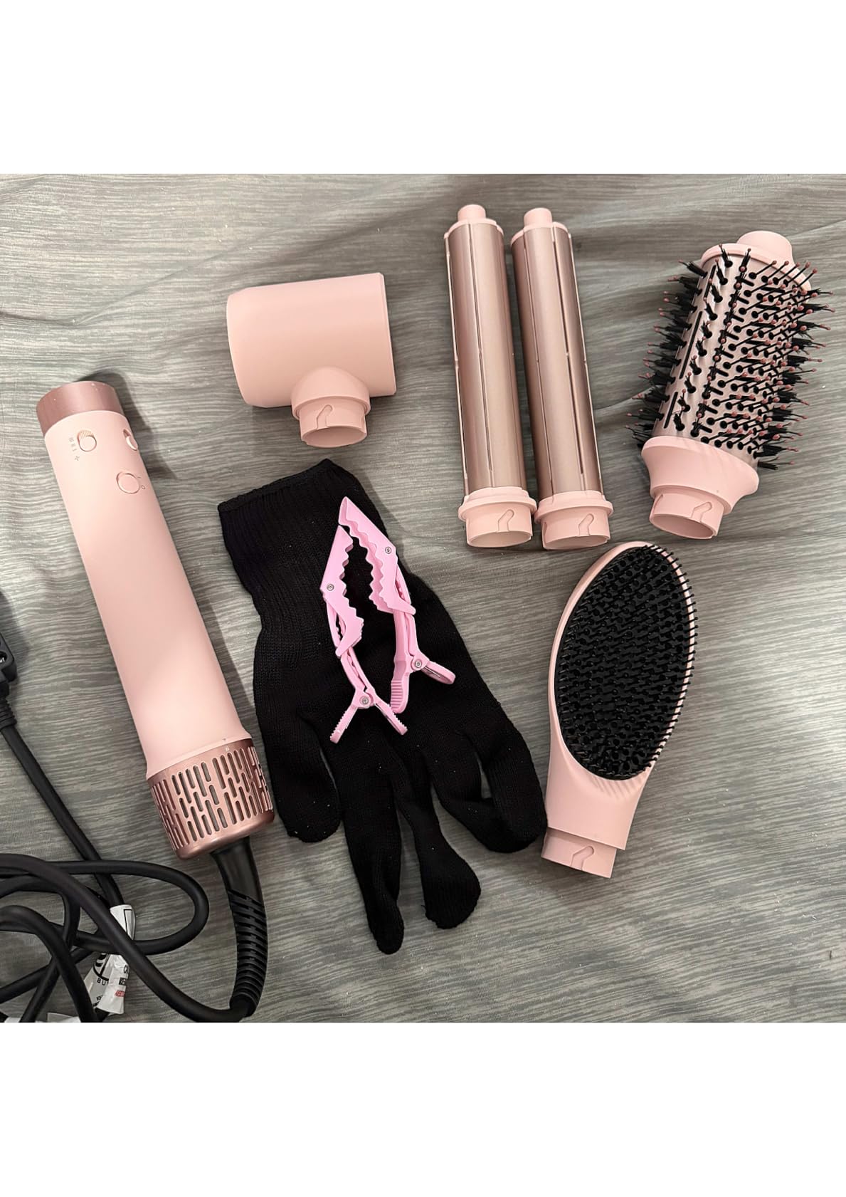 MESCOMB 6 in 1 Hot Air Styler Wrap, Professional Hair Styler with Thermal Round Brush for Blowouts, Fast Drying for Blow Dry, Curling, Volumizing, Straightening, Salon Results in Minutes (Light Pink) customer photo 1
