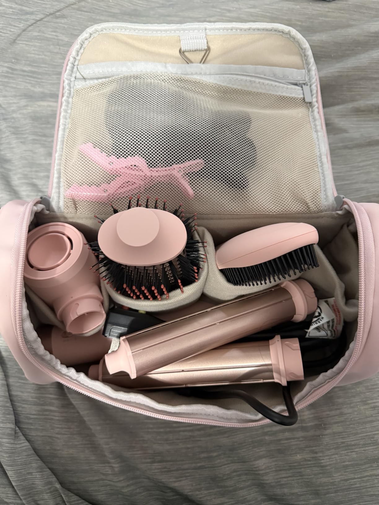 MESCOMB 6 in 1 Hot Air Styler Wrap, Professional Hair Styler with Thermal Round Brush for Blowouts, Fast Drying for Blow Dry, Curling, Volumizing, Straightening, Salon Results in Minutes (Light Pink) customer photo 2