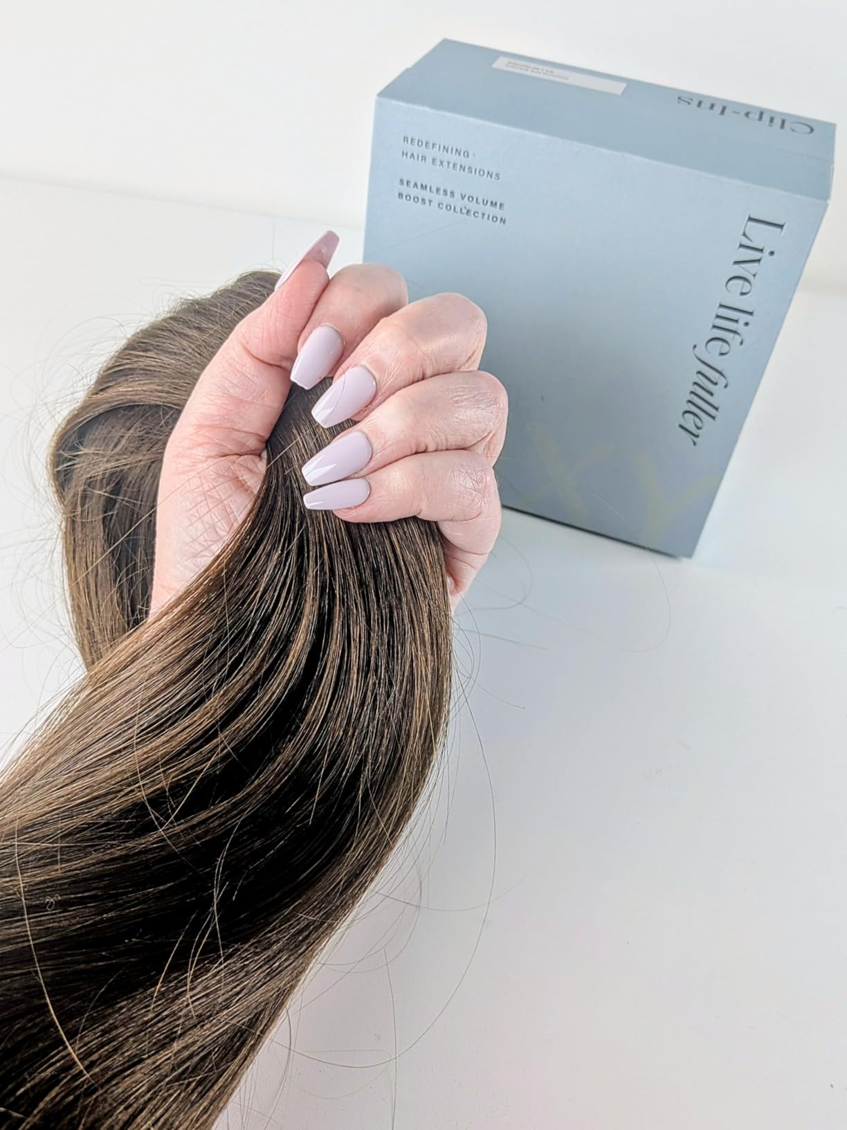 Luxy Hair Seamless Clip-in Hair Extensions, Natural Volume, Volume Boost 5-Piece Starter Kit, 16