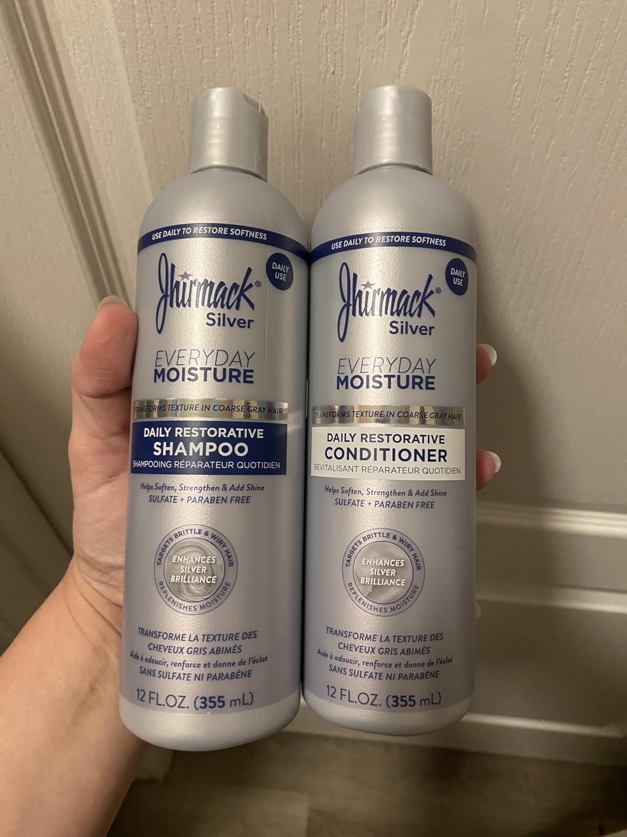 Jhirmack Silver Everyday Moisture Daily Restorative Shampoo & Conditioner Set | Made for Gray & Silver Hair | 12 fl oz each customer photo 2