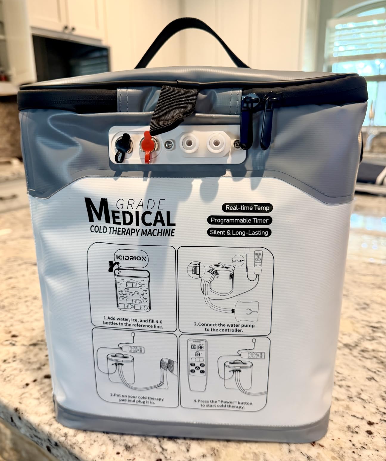 Ice Machine for Knee After Surgery, Programmable Cold Therapy Machine w/Temp Disp, 12H Knee Ice Machine Pain Relief, 12QT/Ultra-Quiet,Cryotherapy for Knee Replacement Shoulder Hip customer photo 1