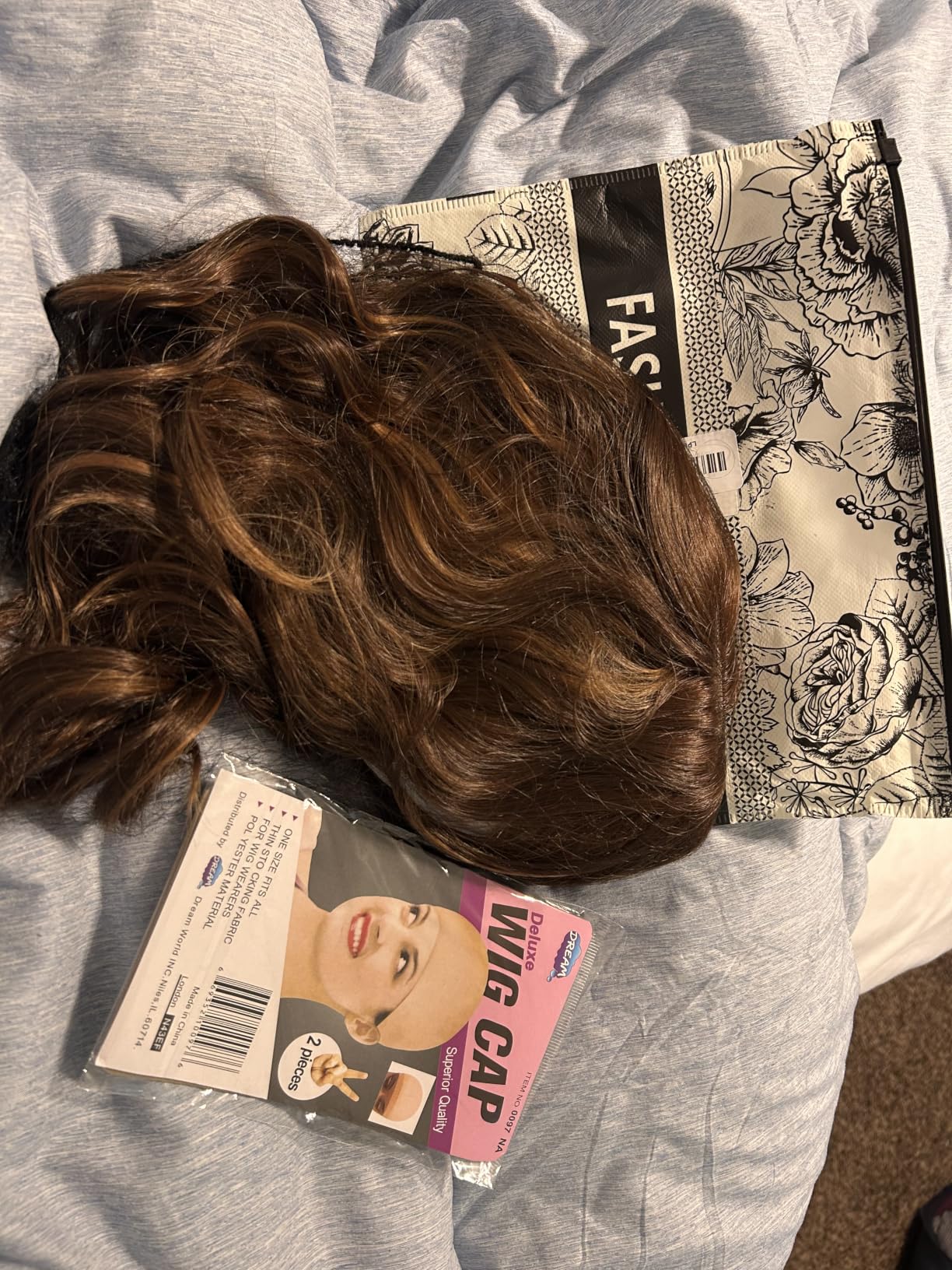 Ombre Brown with Chestnut Highlights Short Wavy Bob Wig with Bangs (Can Be Trimmed) for Women 12 Inch Shoulder Length Synthetic Wig Heat Resistant Natural Looking Hair for Daily Wear Party or Cosplay customer photo 2