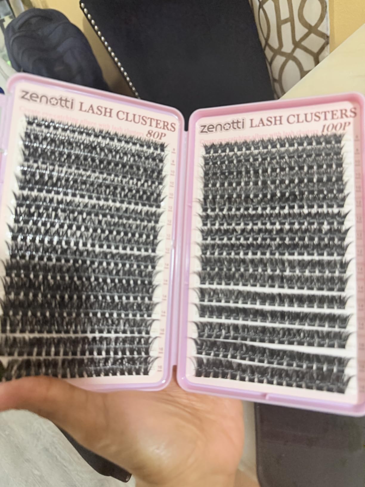 Lash Clusters Kit Fluffy 80D 100D Eyelash Clusters Kit 544PCS Wispy Cluster Eyelash Extensions D Curly Individual Lashes 8-16mm Soft Band DIY at Home with Lash Bond&Seal Tweezers Brush by zenotti customer photo 1