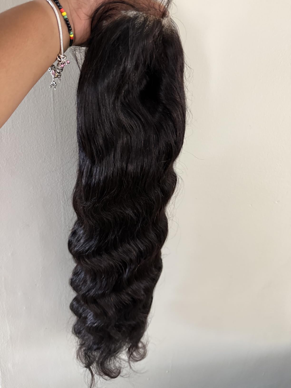 26 Inch Body Wave Human Hair Wig 13x6 HD Lace Front Wig 220 Density Glueless Pre Plucked Natural Hairline Transparent Lace Black Wavy Human Hair Wigs for Women 100% Virgin Hair No Shedding No Tangle customer photo 2