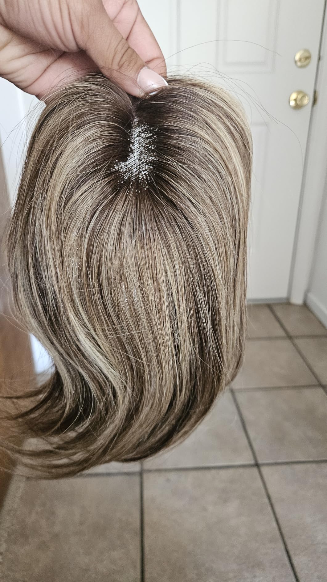 Hair Toppers for Women Real Human Hair, 7x10 CM Swiss Base Clip In Piece for Women, Conceal Gray Strands & Thinning Hair Loss, Boost Scalp Volume Invisible Top Enhancer customer photo 1