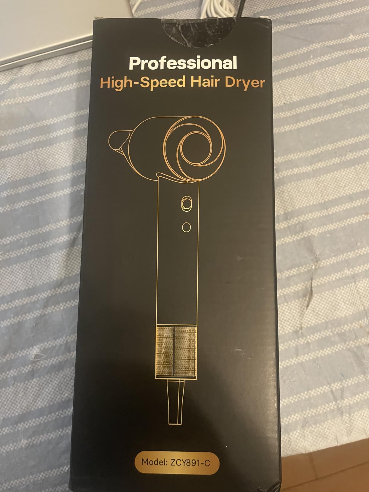 Hair Dryer, 160,000 RPM High-Speed Ionic Blow Dryer with Diffuser, Professional Hairdryer for Fast Drying, 500 Million Negative Ions, Low Noise Compact Hair Blow Dryer for All Hair Types, Gold customer photo 2