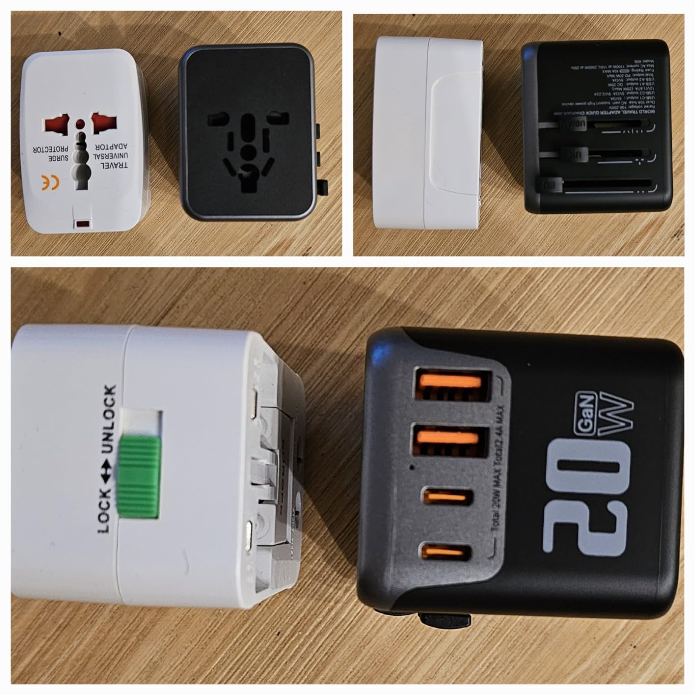 100V-220V Travel Converter, 2000W Voltage Converter with 2 USB and 2 USB-C Charging Ports and 3 AC Plugs for Curling Irons and Hair straighteners; Included Plugs are Types A, C, D, G, I, and L customer photo 1