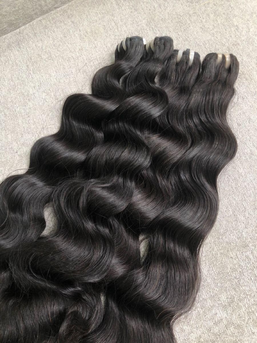 12A Body Wave Human Hair Bundles 14 16 18 20 Inch 4 Bundles Natural Black | Brazilian body wave Human Hair Bundles,Quick Weave Hair Extensions Double weft,Tight and neat,Can be Curled & Restyled customer photo 1