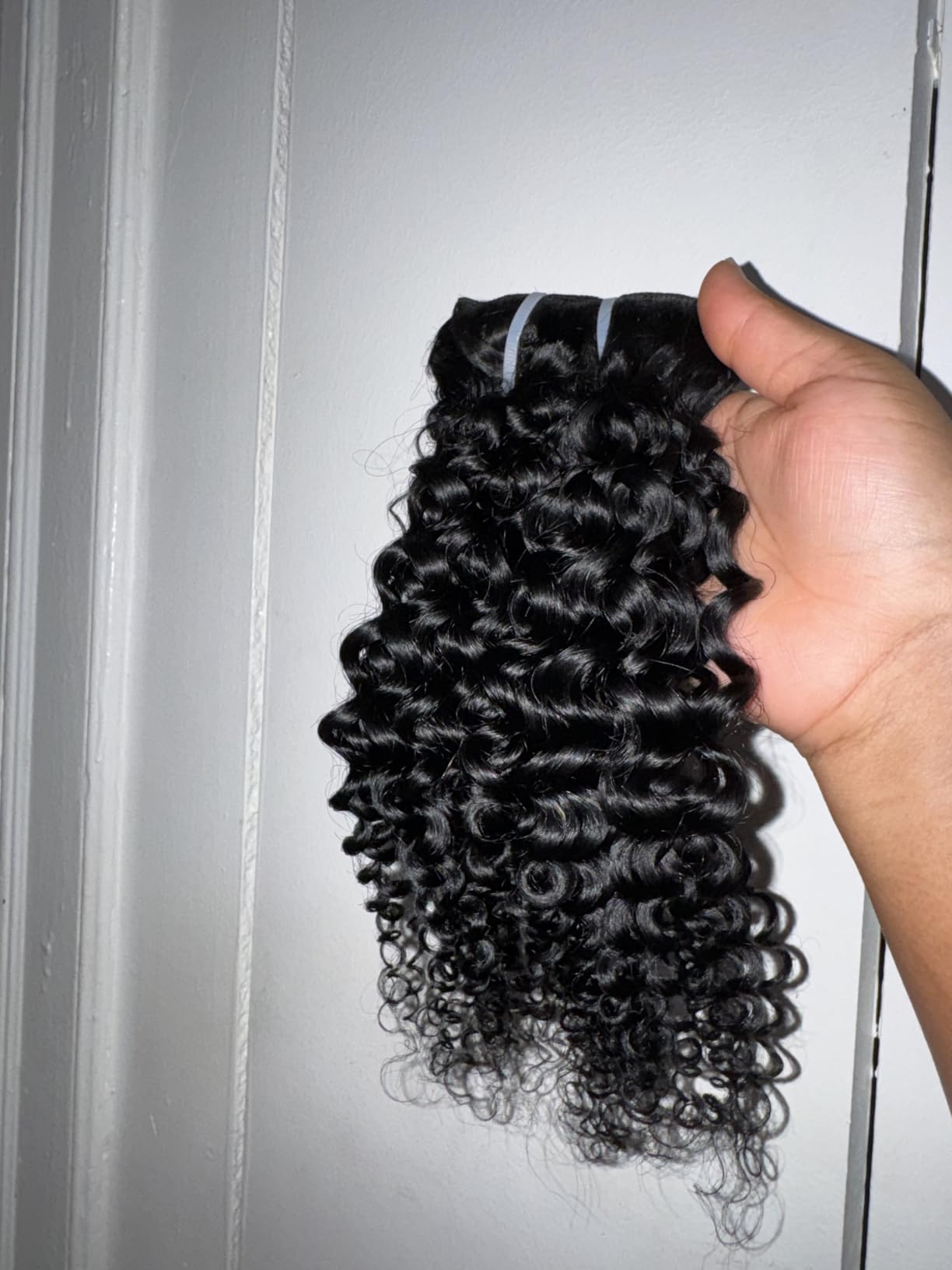 16 Inch Kinky Curly Clip ins Human Hair 110g 8pcs 20 Clips 3C 4A Curly Clip In Hair Extensions Real Human Hair Brazilian Virgin Hair Full Head for Women Natural Black Color customer photo 1