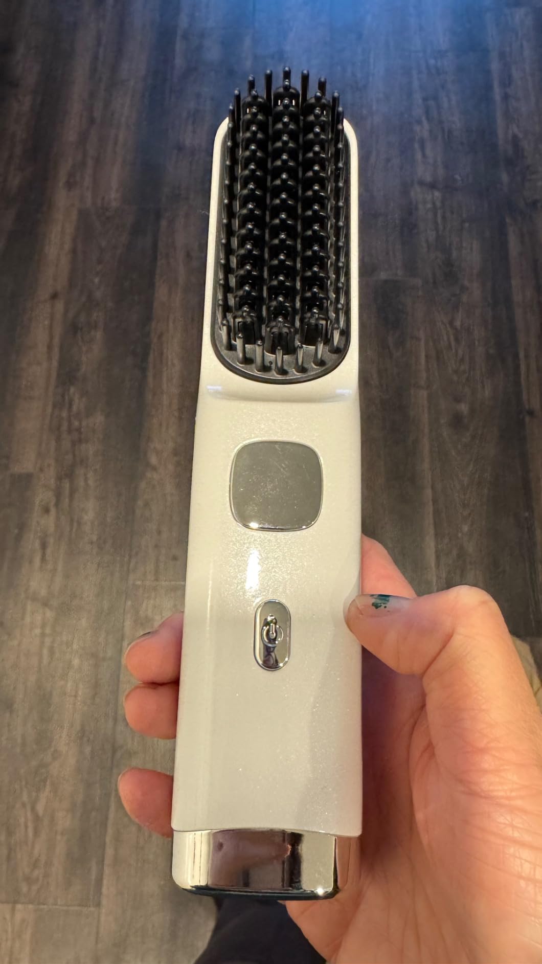 Cordless Hair Straightener Curler 2 in 1 Ceramic Flat Iron Mini Portable Fast Heating 30s 4500mAh Battery 4 Temp Adjustments LCD Display USB Rechargeable for Women Men with Pouch (White) customer photo 2