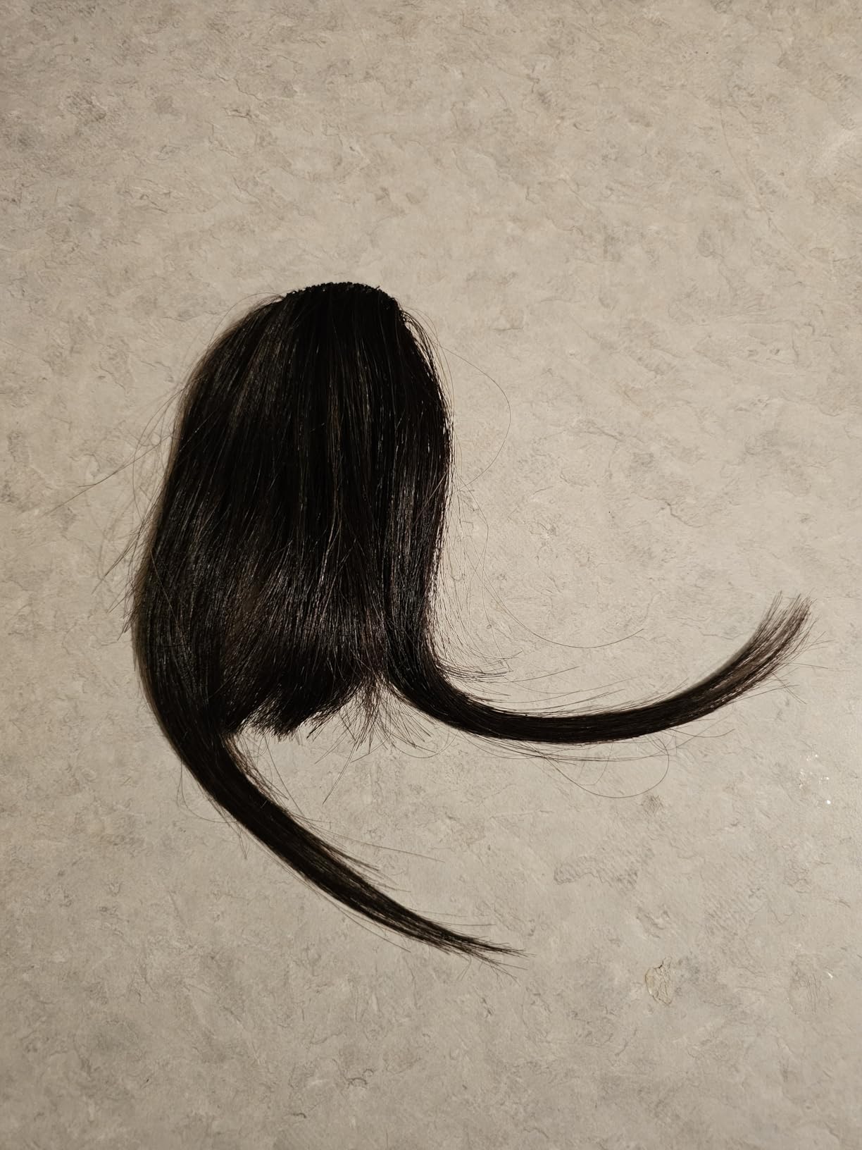 Clip in Bangs, 100% Real Human Hair Dark Brown Wispy Bangs Hair Clip Soft Layered Natural Curtain Fringe with Temples Hairpieces for Daily Wear & Halloween (Wispy Dark Brown) customer photo 2