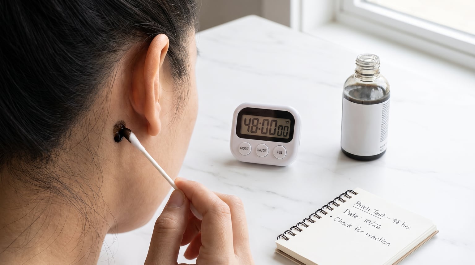 How to do a proper patch test before coloring or a new product