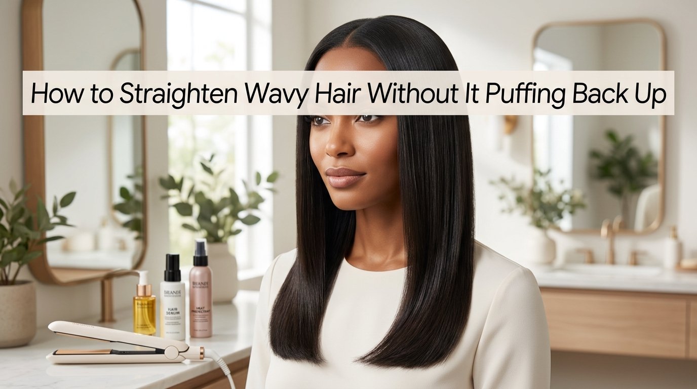 How to straighten wavy hair without it puffing back up