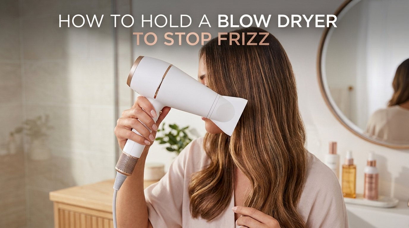 How to hold a blow dryer so you stop causing frizz
