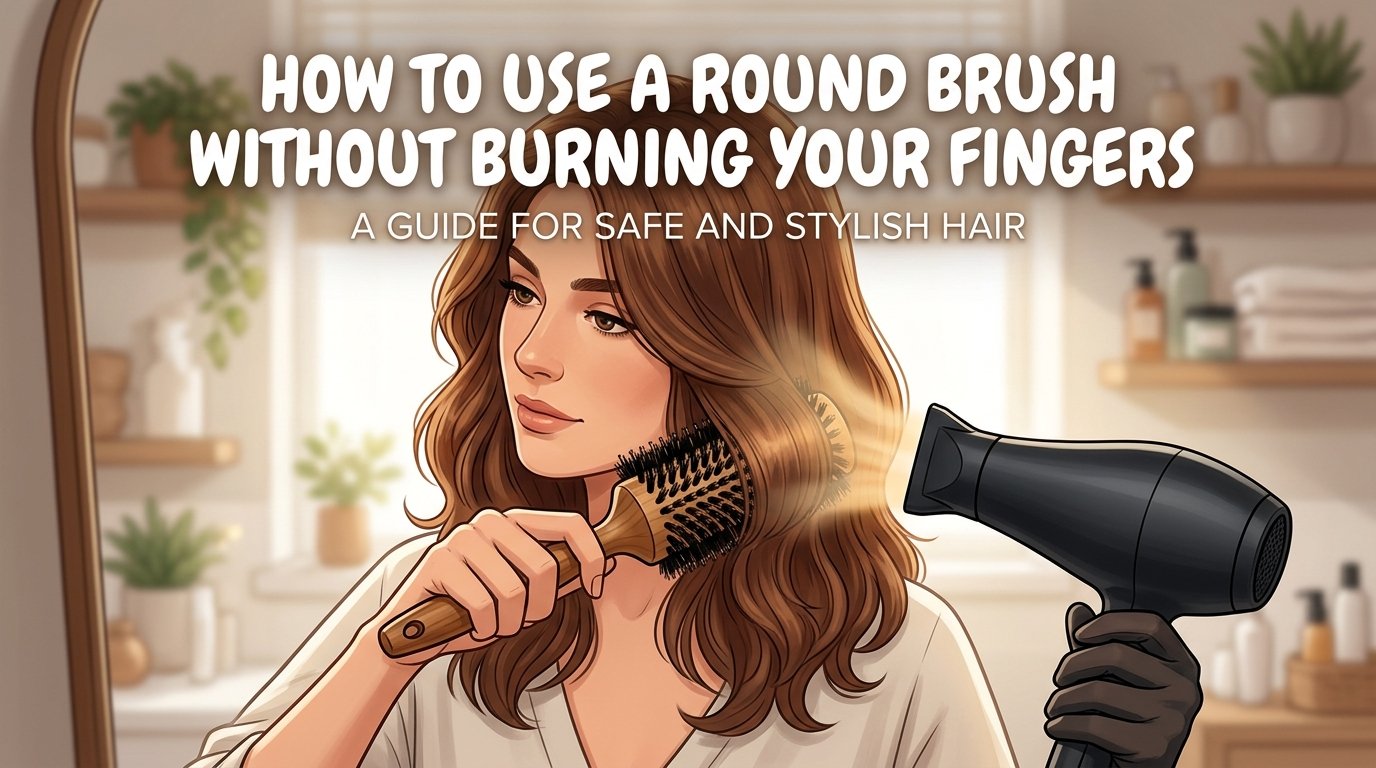 How to use a round brush without burning your fingers or arm