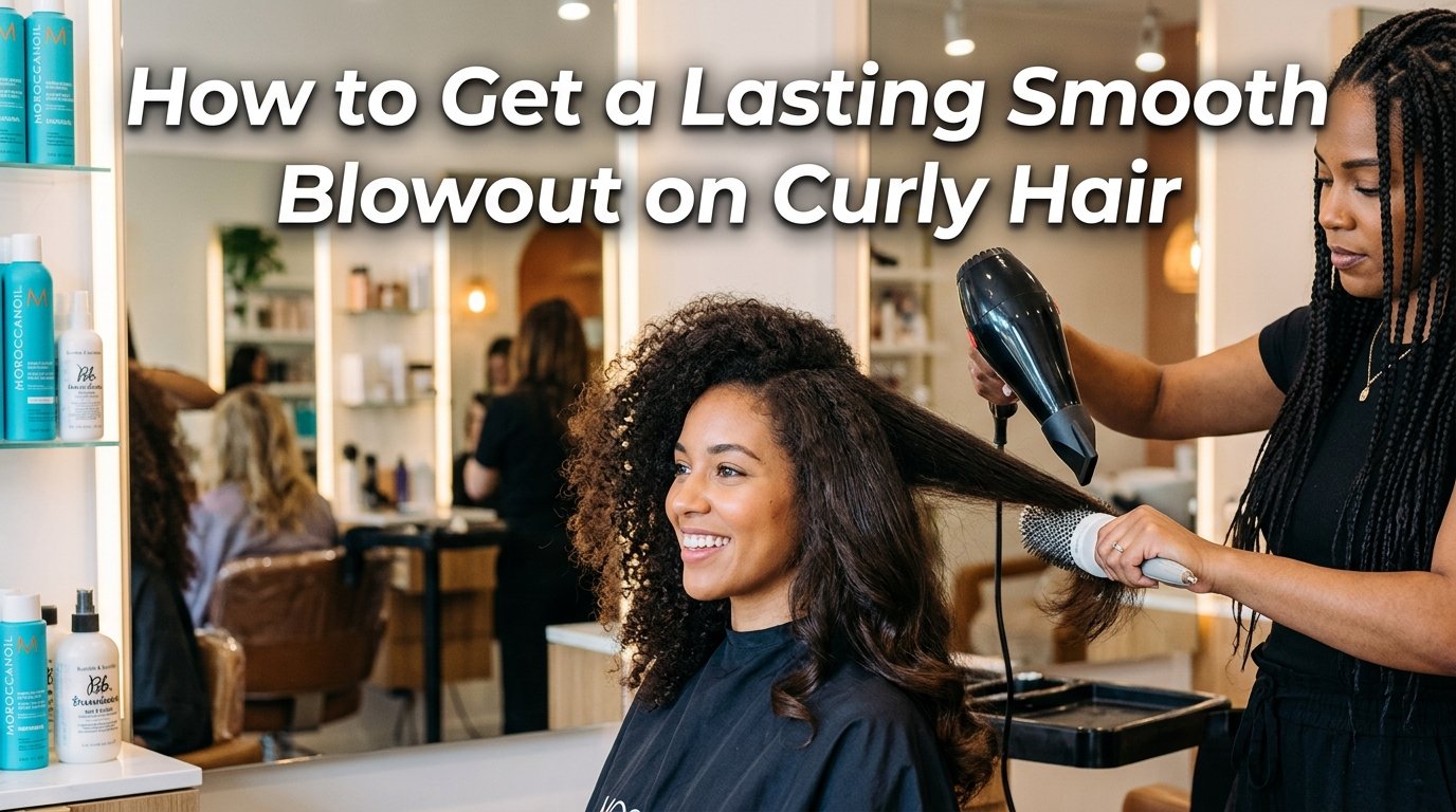 How to get a smooth blowout on curly hair that reverts by noon