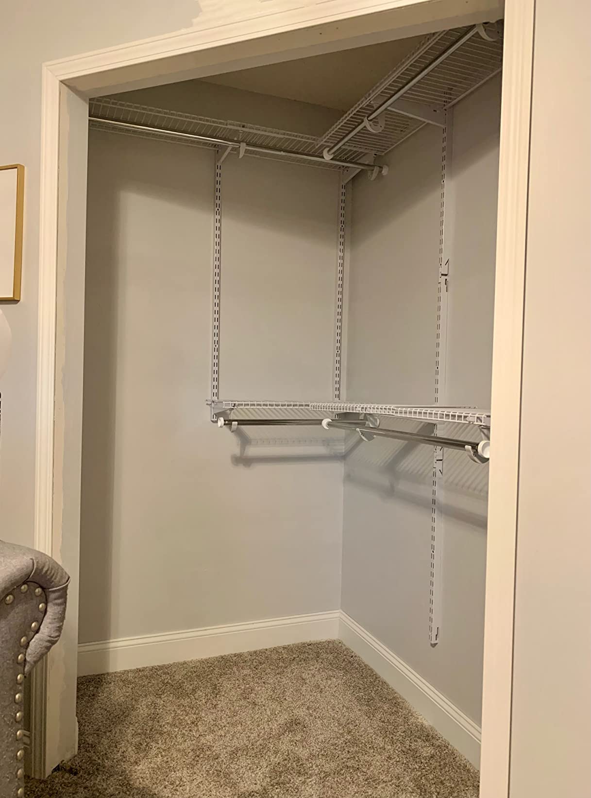 Rubbermaid Configurations Custom Closet Kit 4-8 Ft. Adjustable Metal Wire Shelving White Finish Expandable Organization System customer photo 1