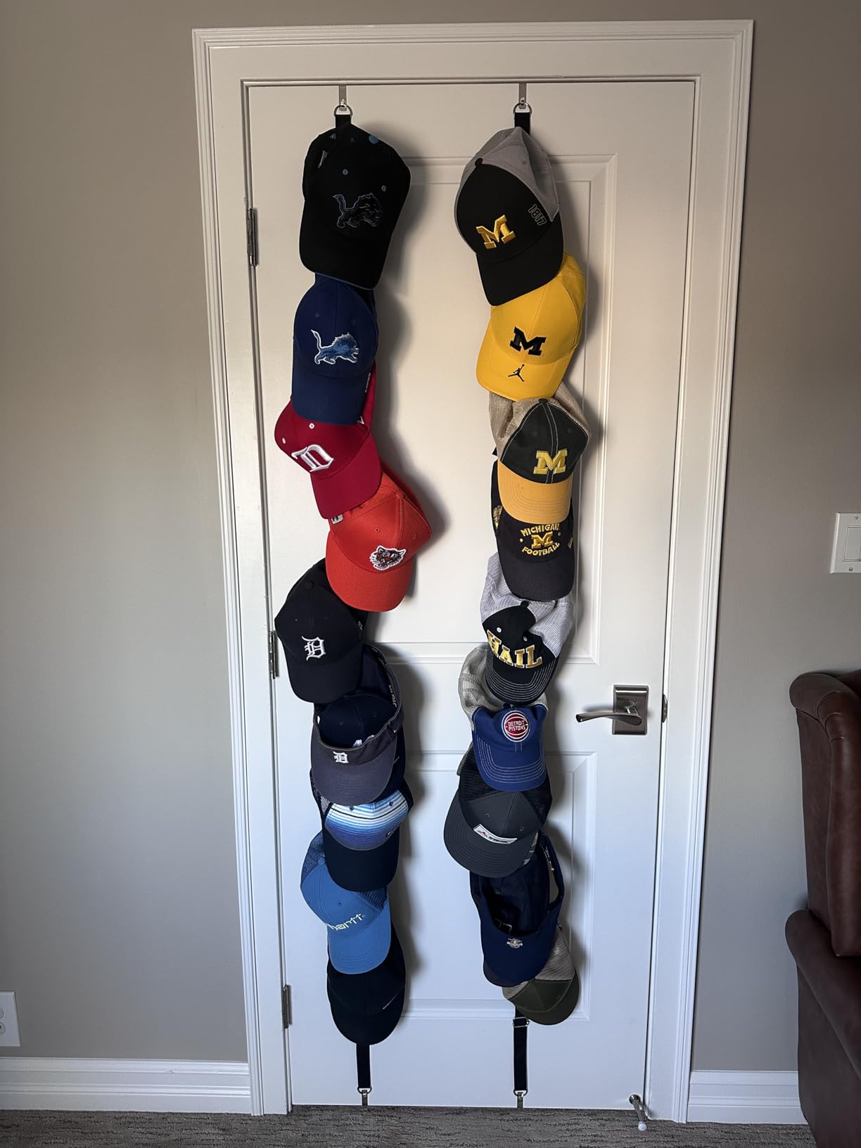 Perfect Curve CapRack36 Hat Rack and Cap Organizer for Wall or Over the Door - Holds 36 Caps customer photo 1