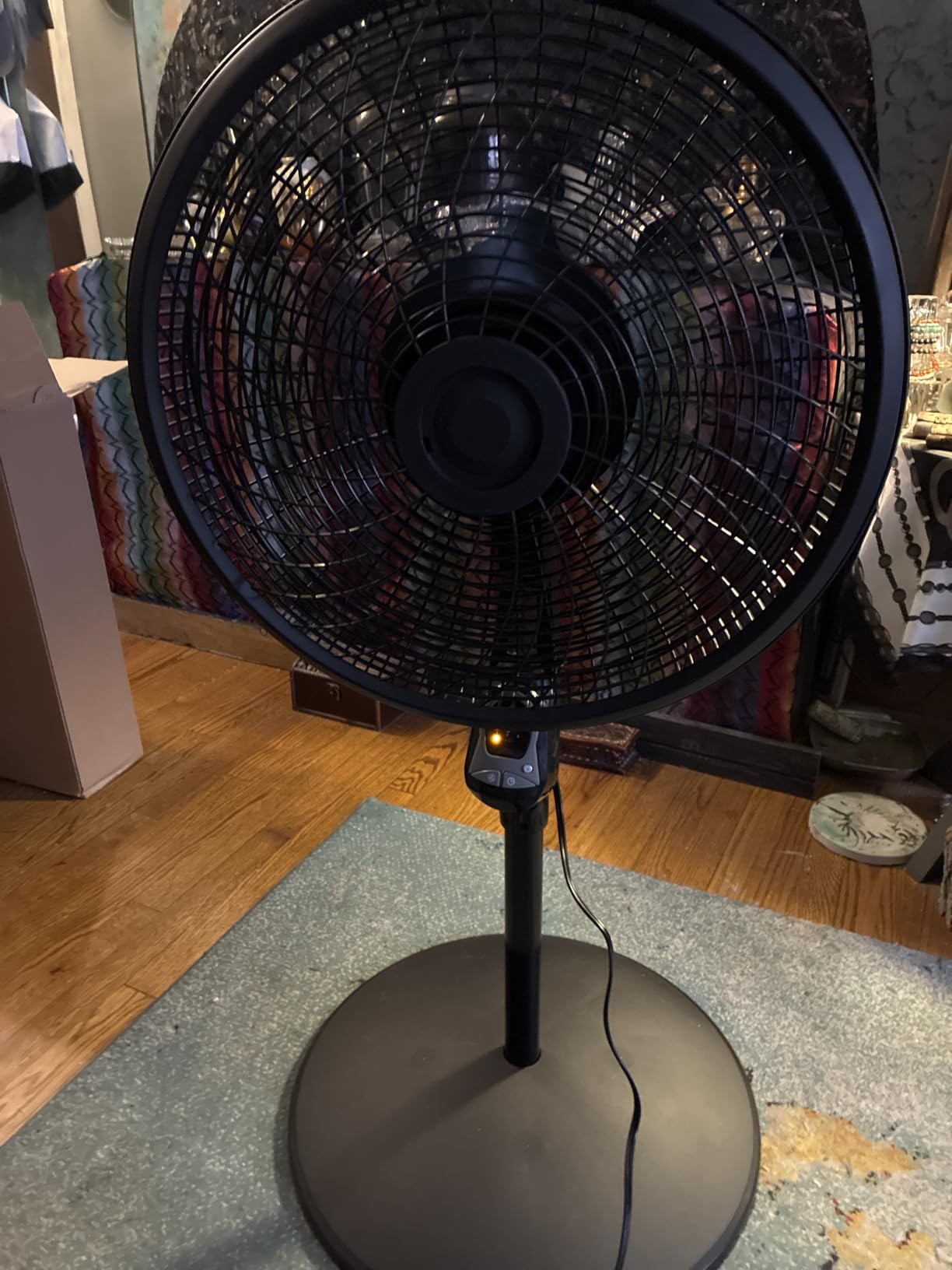 Lasko Oscillating Cyclone Pedestal Fan with Remote Control - Cooling Standing Fan for Bedroom, Living Room, and Home Office - Adjustable Height - 3 Quiet Speeds - 1843 - 18