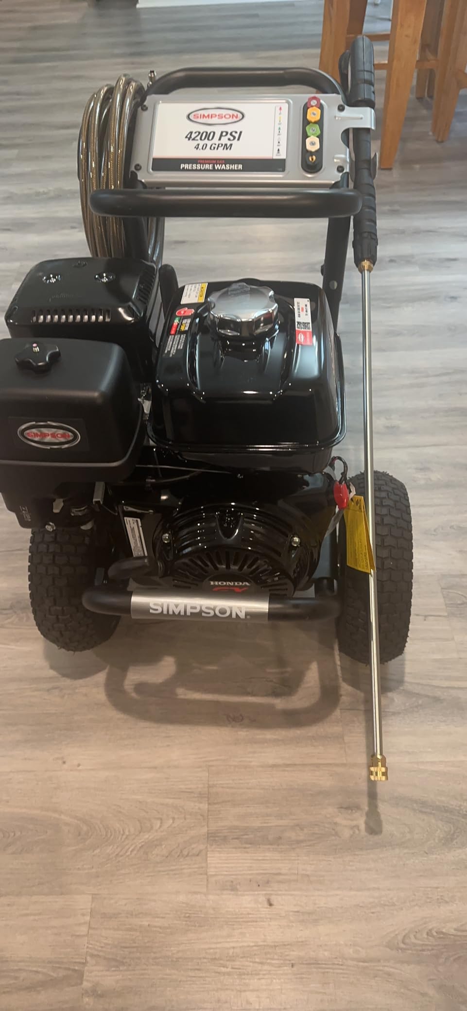 Simpson PS4240 PowerShot Gas Pressure Washer Powered by Honda GX390, 4200 PSI at 4.0 GPM, (49 State) 60456 | Gas Power Washer For Professionals. AAA Triplex Pump, 50' Hose, 5 Nozzles, Welded Steel Frame. 49-State Compliant. 60456 customer photo 2