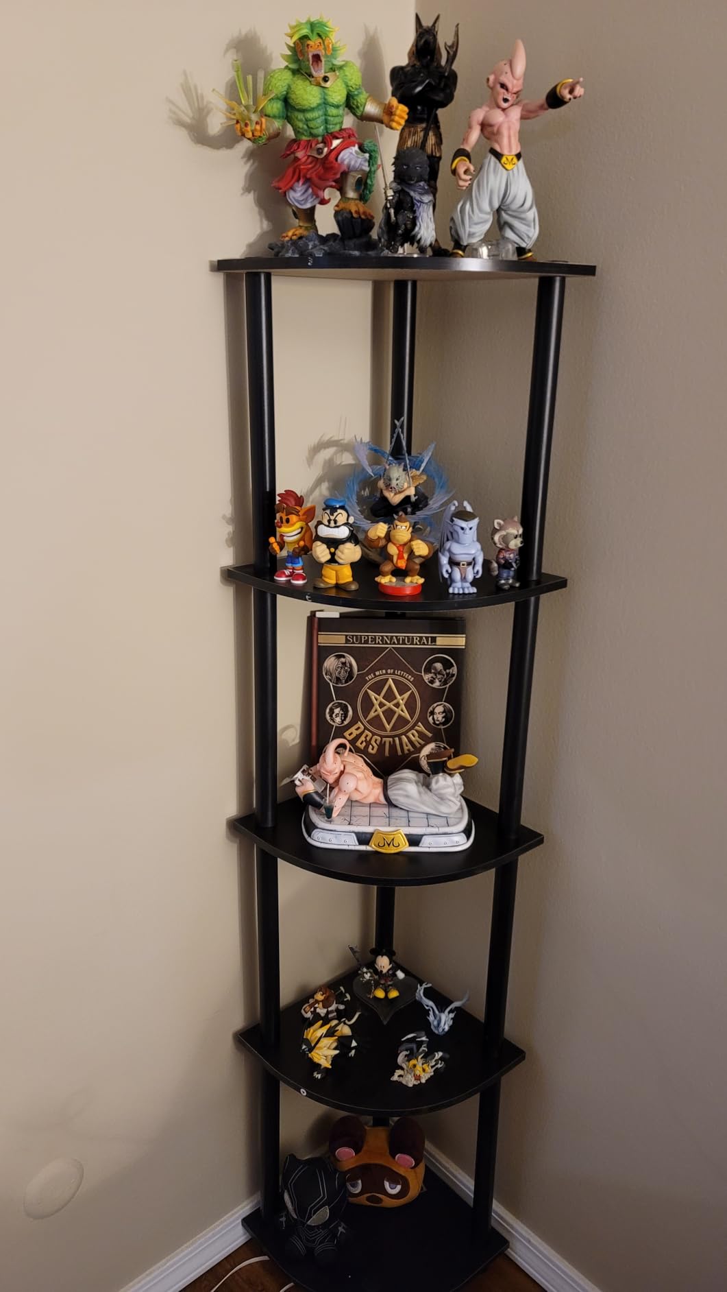 Furinno TURN-N-TUBE Corner Shelf, 5-Tier Corner Bookshelf, Open Storage Shelves, for Organization and Storage, Living Room, Home Office, Garage, Bedroom, Espresso customer photo 1