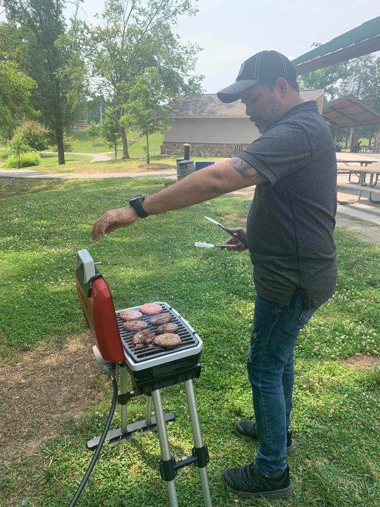 Cuisinart Gas Grill w/VersaStand, Petite Gourmet, Portable, 5,500 BTU | Compact propane grill with 150 sq. in. surface, ideal camping grill for 8 burgers or 6-10 chicken breasts, CGG-180 customer photo 2