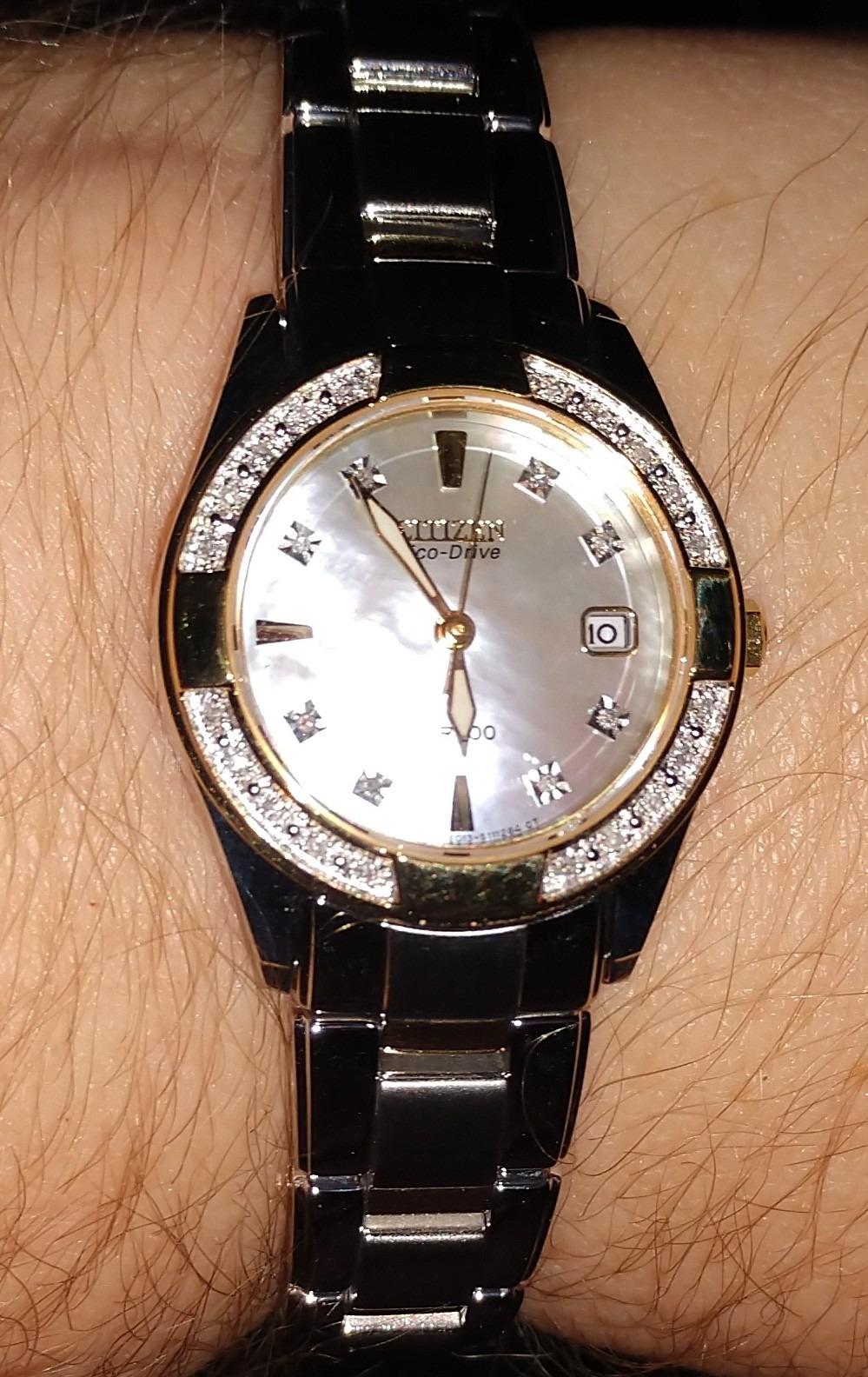 Citizen Women's Eco-Drive Dress Classic Diamond Watch in Two-Tone Stainless Steel, Mother of Pearl Dial (Model: EW1824-57D) customer photo 1