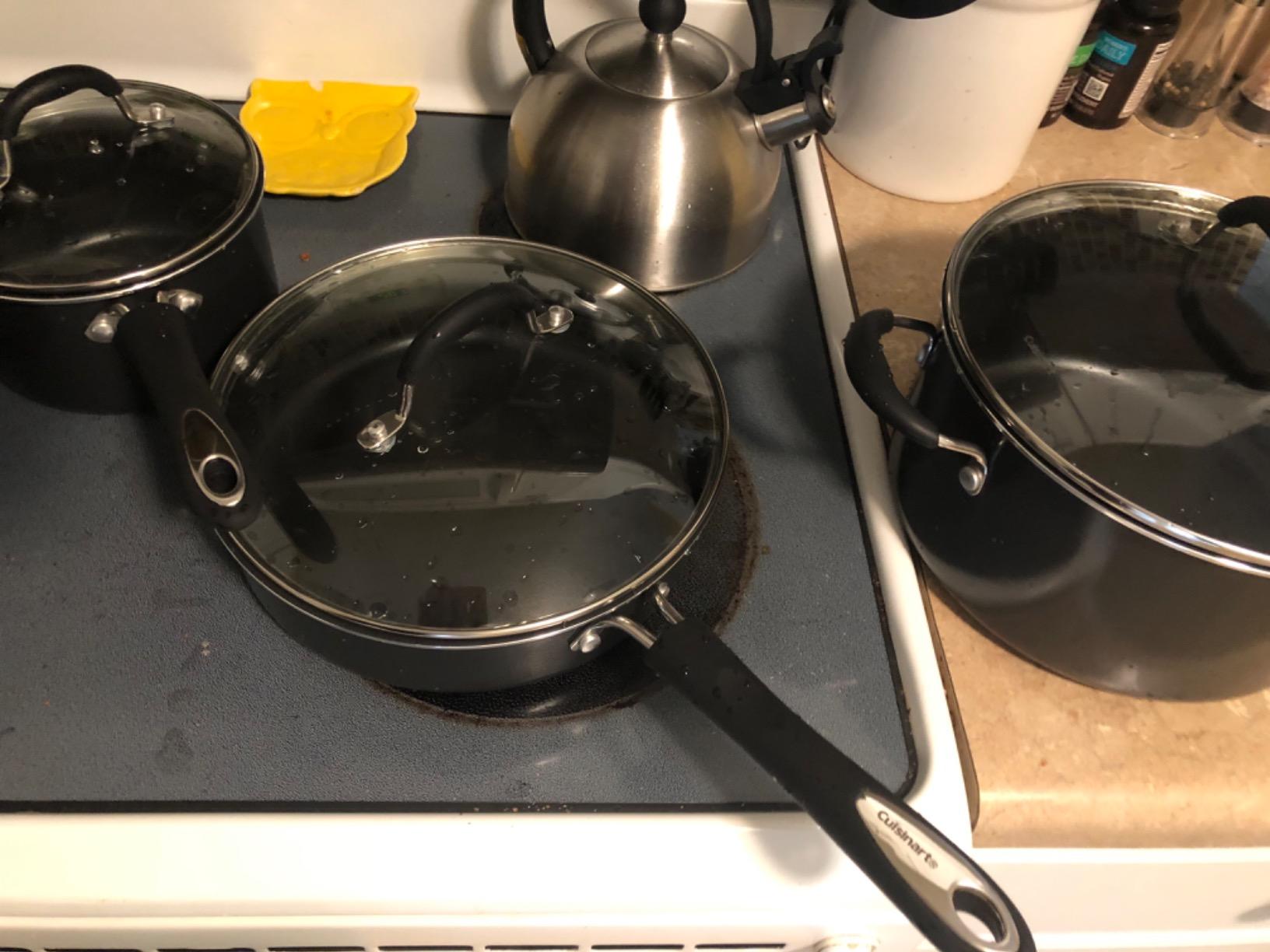Cuisinart Pots and Pans Set, Nonstick w/Aluminum Core, 11-Piece, Black | 11-pc pots and pans set non stick, dishwasher safe & oven safe to 350°F, features aluminum core & easy grip handles, 55-11BK customer photo 2