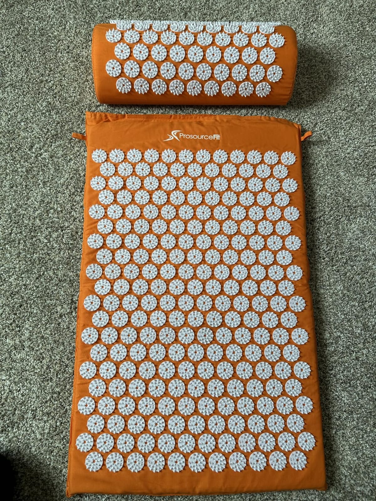 ProsourceFit Acupressure Mat and Pillow Set for Back/Neck Pain Relief and Muscle Relaxation, Black customer photo 1