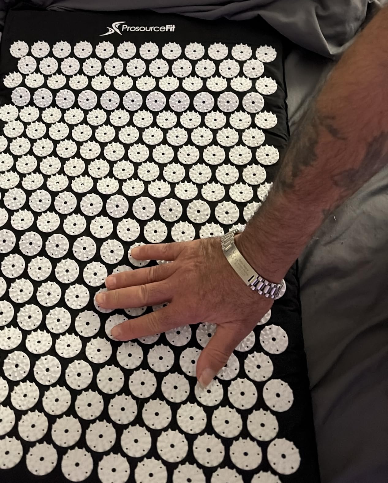 ProsourceFit Acupressure Mat and Pillow Set for Back/Neck Pain Relief and Muscle Relaxation, Black customer photo 2