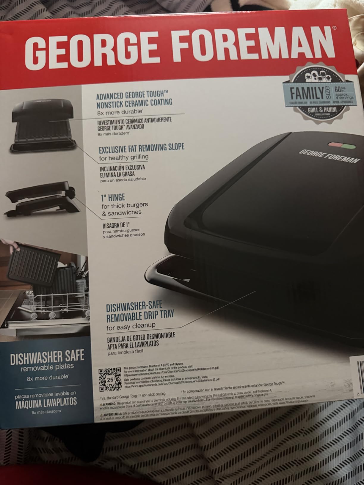 George Foreman 4-Serving Indoor Grill with Removable Plates customer photo 1