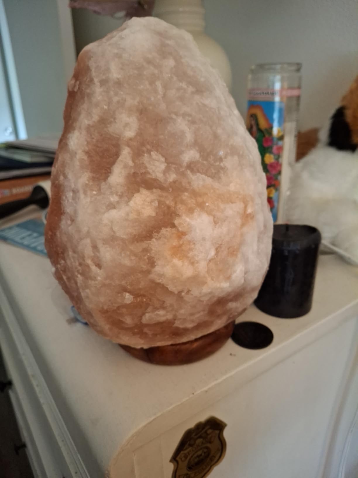 50-60 lbs Himalayan Salt Lamp - Extra Large Hand-Carved Pink Rock Salt Light with Wooden Base, Floor Lamp for Living Room, Spa, Meditation & Home Decor customer photo 1