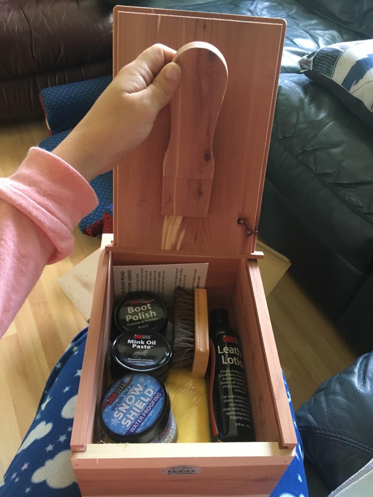 Shoe Shine Valet Box - Hardwood Boot & Shoe Care customer photo 1
