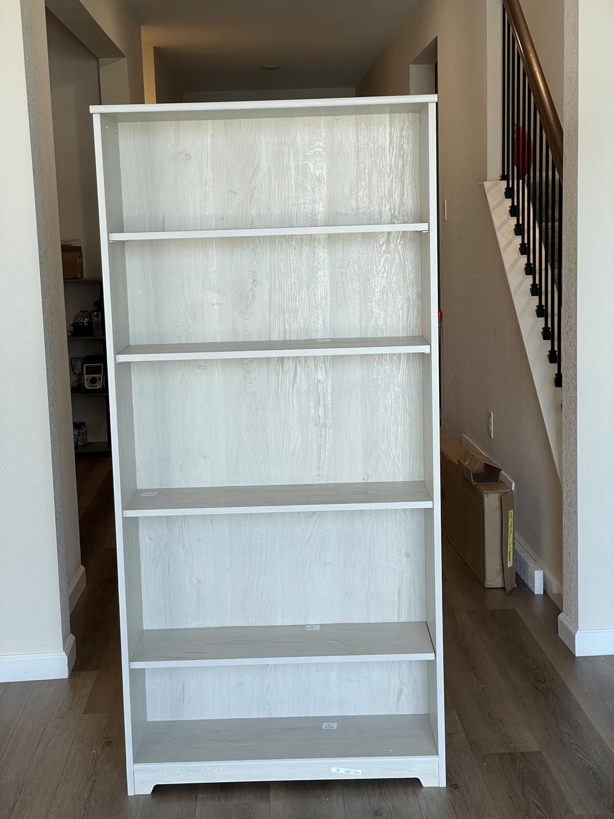 Bush Home Tall 5 Shelf Bookcase, Large Open Bookshelf, Sturdy Display Cabinet for Living Room or Home Office, Cabot Collection, Espresso Oak customer photo 2