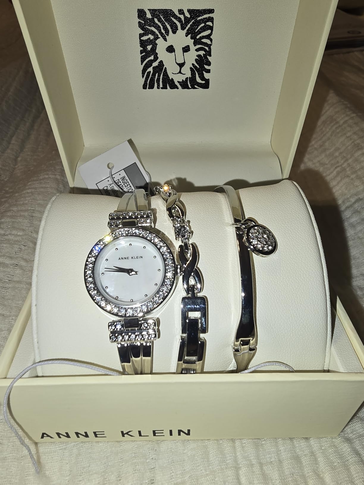 Anne Klein Women's Premium Crystal Accented Bangle Watch and Bracelet Set customer photo 2