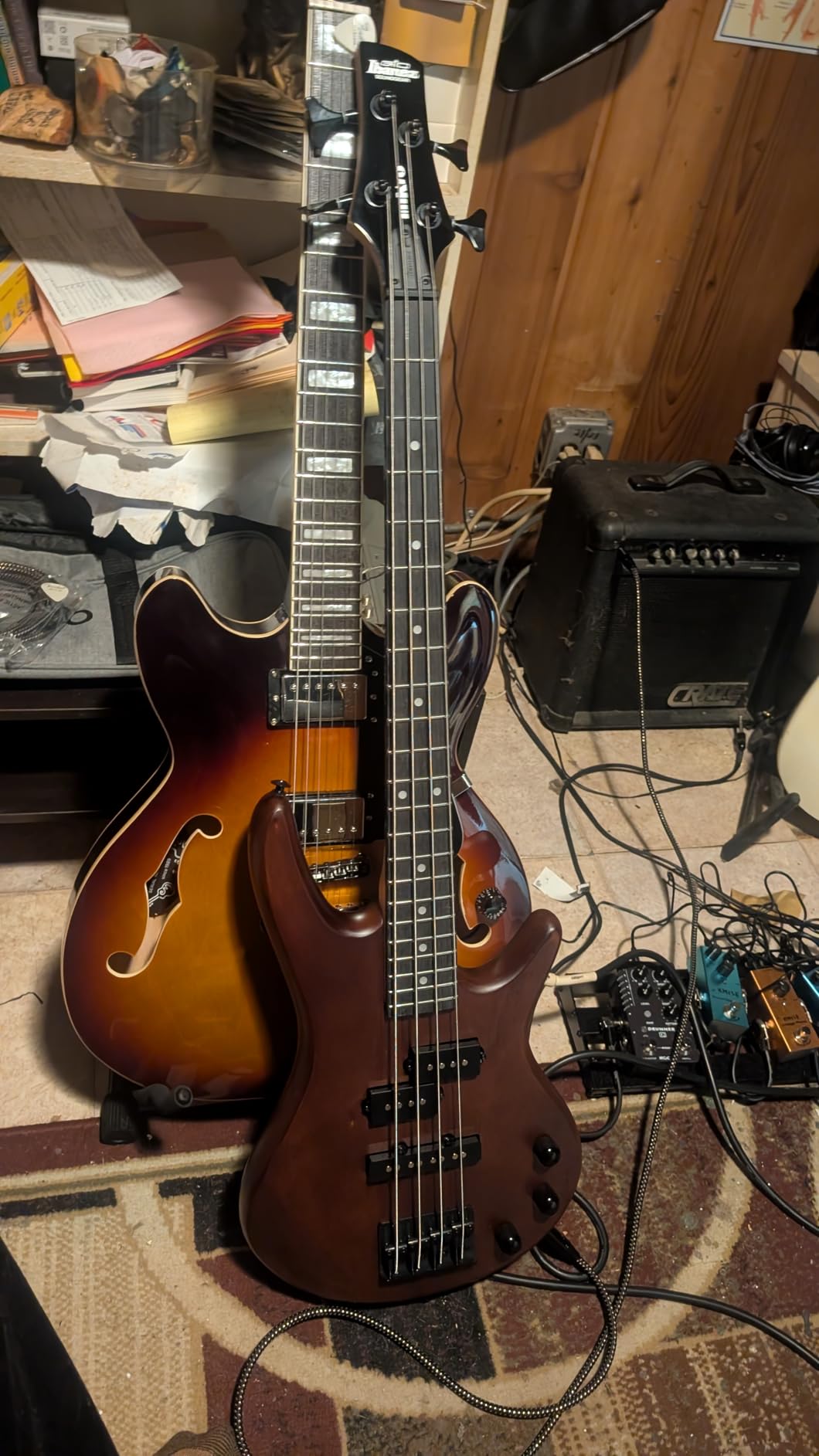 Ibanez GSRM20BWNF MiKro - Walnut Flat | Short-scale electric bass with mahogany body, PJ pickup configuration and 22 frets customer photo 1