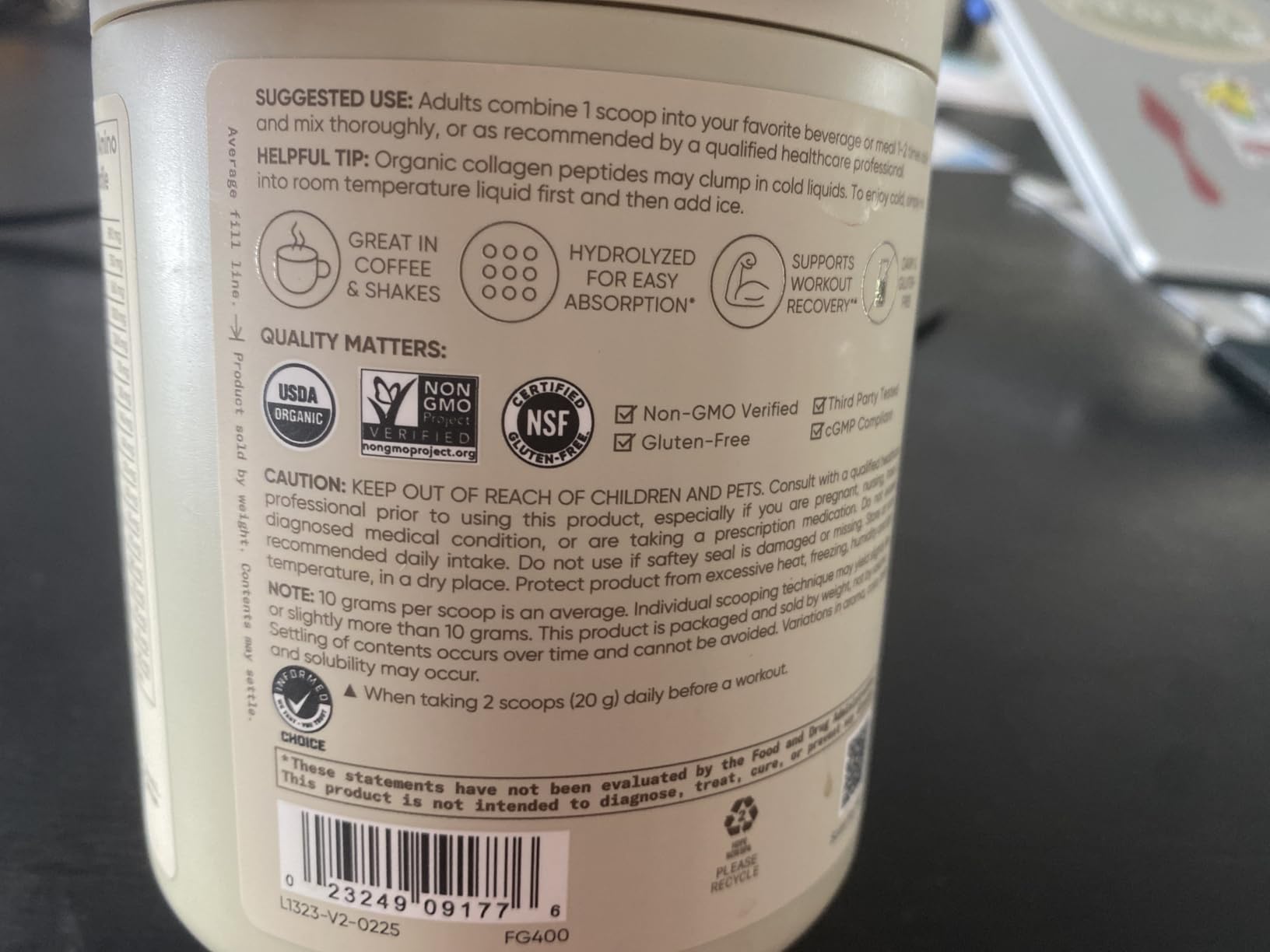 Sports Research Collagen Peptides - Hydrolyzed Type 1 & 3 Collagen Powder Protein Supplement for Healthy Skin, Nails, & Joints - Easy Mixing Vital Nutrients & Proteins, Collagen for Women & Men customer photo 2