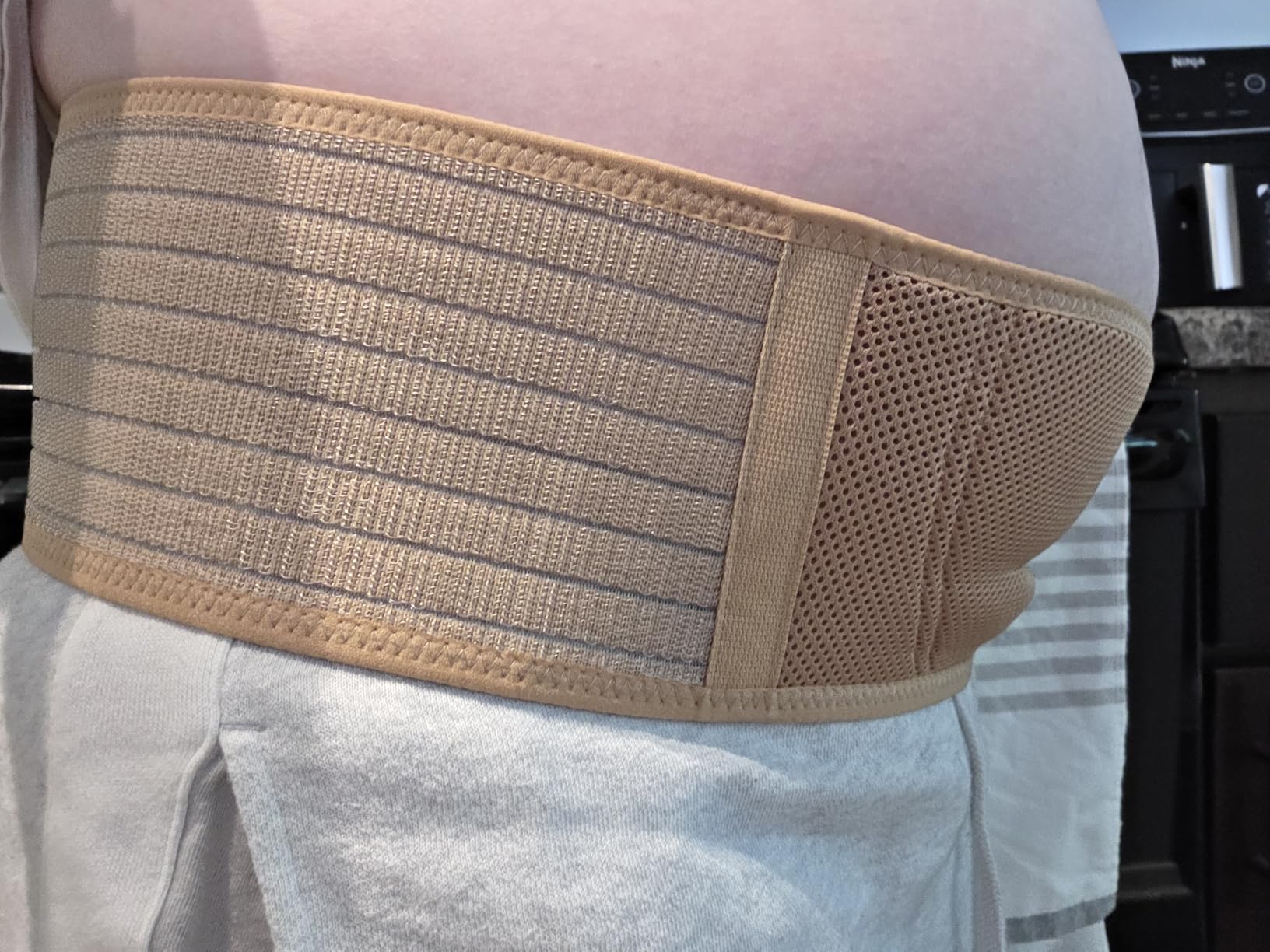 AZMED Maternity Belt Back Support - Adjustable Abdominal Binder for Pregnancy - Belly Band for Pelvic, Waist & Lower Back Comfort - Fits Up to 46 Inches - Beige customer photo 2
