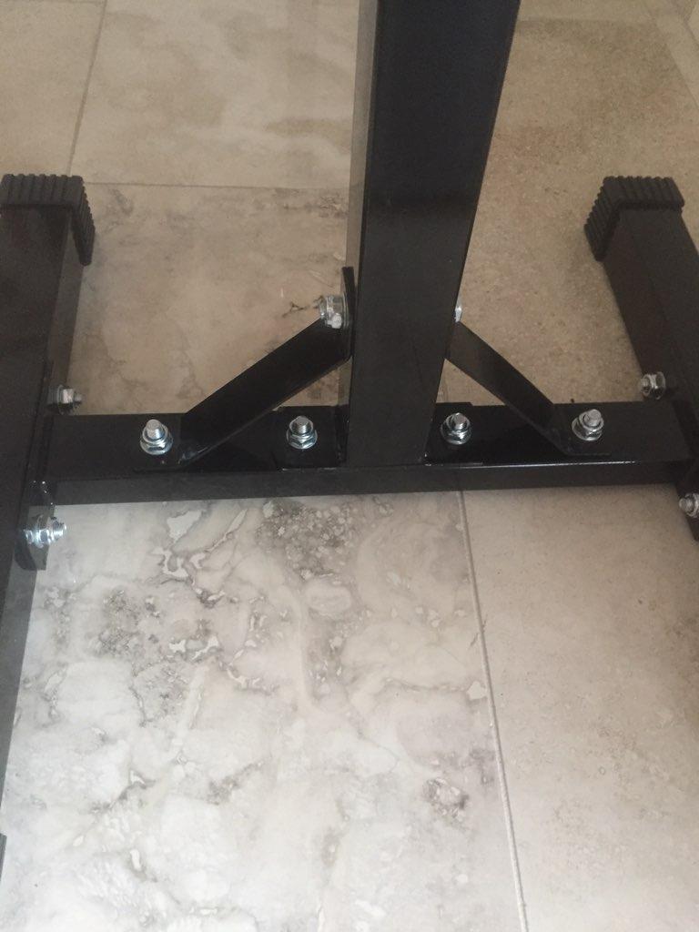 Yaheetech Adjustable Squat Rack Pair, Barbell Bench Press Stands, Home Gym | Sturdy steel stands support up to 550 lb, adjust in height with safety spotter arms, and save space in your home gym setup customer photo 1