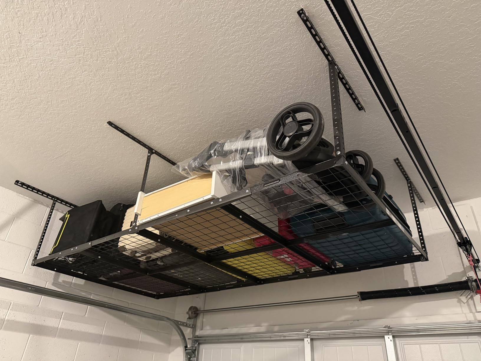 FLEXIMOUNTS 4x8 Overhead Garage Ceiling Storage Rack Organization, Black customer photo 2