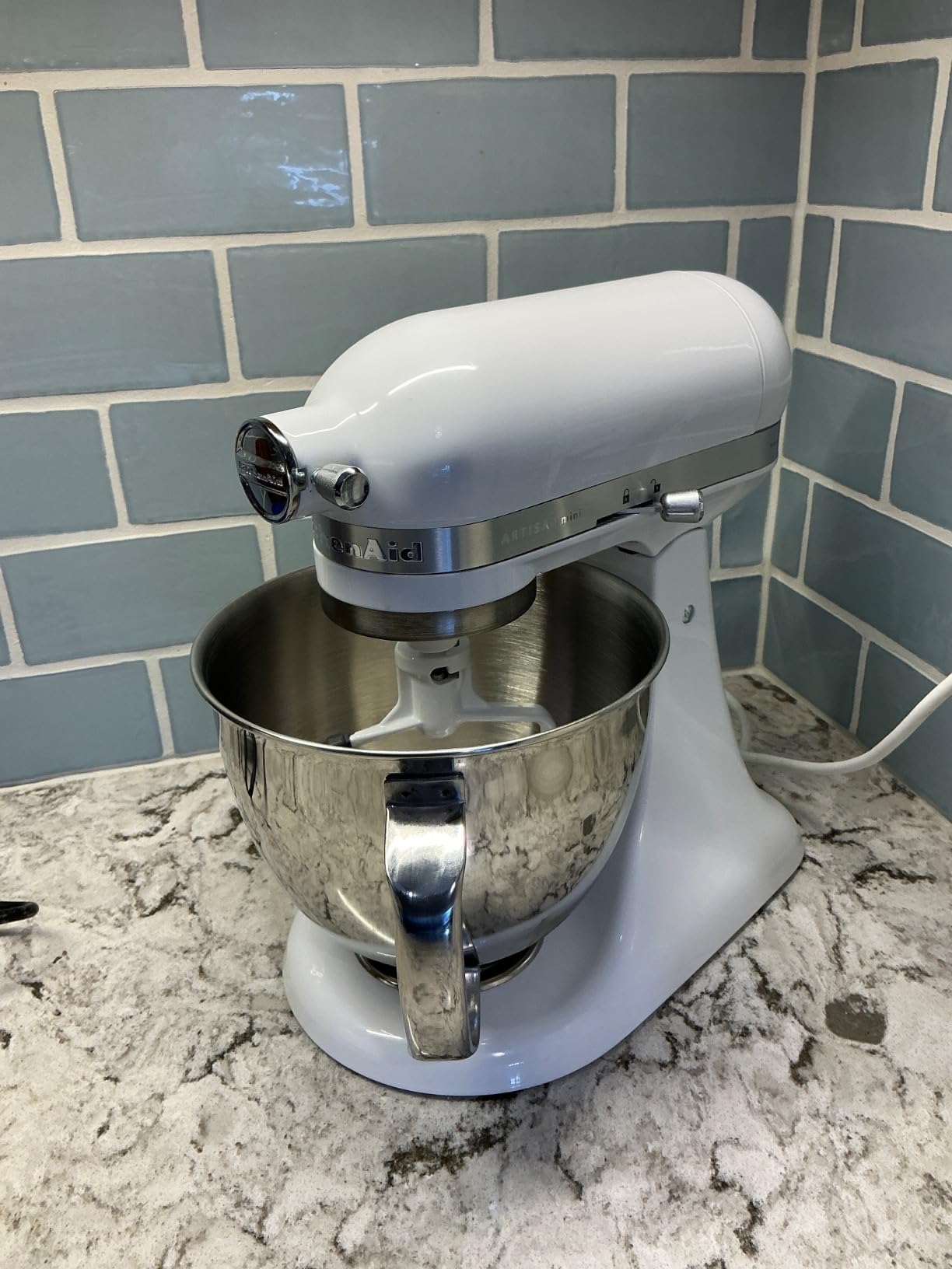 KitchenAid Artisan Mini, 3.5-Qt Tilt Head Stand Mixer, White | 3.5 Quart Capacity for Smaller Batches, Add ingredients with Tilt-Head Design, 10 Speeds, 3 Accessories, Model KSM3316XWH customer photo 2