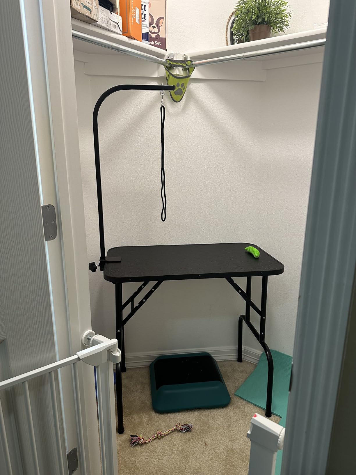 Yaheetech 32-inch Foldable Pet Dog Grooming Table with Adjustable Height Arm Drying Table for Home w/Noose for Small Dogs Cats Non-Slip Maximum Capacity Up to 220lbs Black | Foldable Dog Grooming Table for Small Medium Dogs, 220lb Capacity, Adjustable Grooming Arm, Non-Slip Surface, No-tool Setup customer photo 1