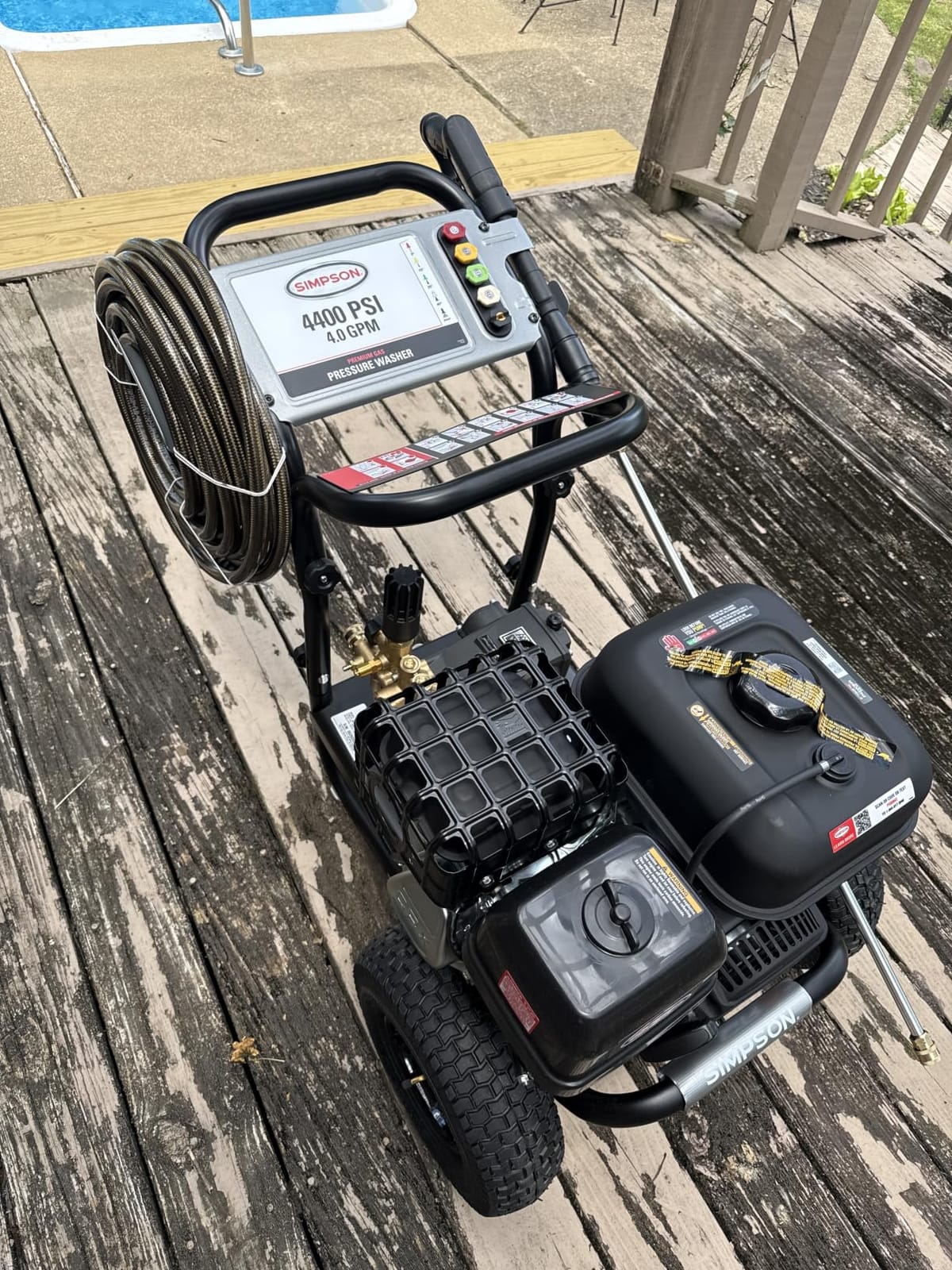 Simpson PowerShot 4400 PSI Gas Pressure Washer, 4.0 GPM, CRX 420cc Engine | Gas Power Washer For Professionals. AAA Triplex Pump, 50' Hose, 5 Nozzles, Welded Steel Frame. 49-State Compliant. PS60843 customer photo 2
