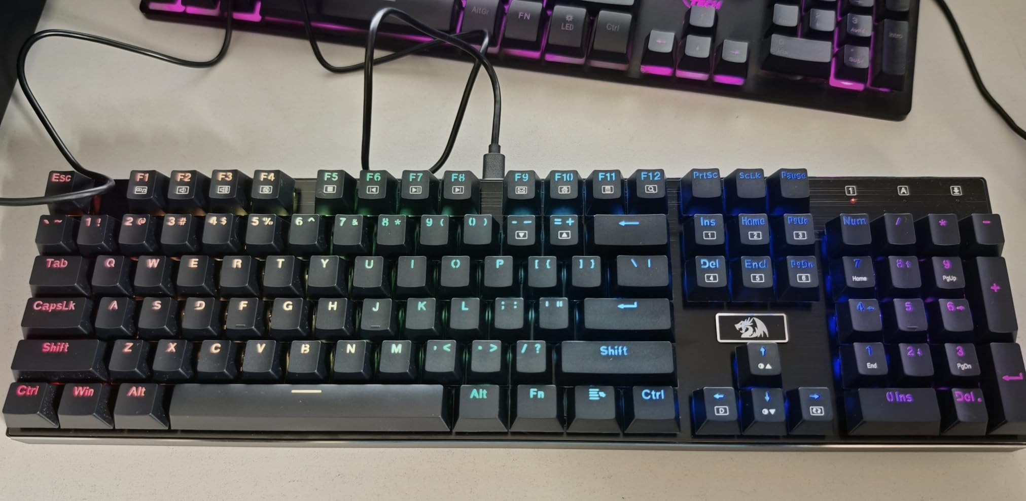 Redragon K556 RGB LED Backlit Wired Mechanical Gaming Keyboard, 104 Keys Hot-Swap Mechanical Keyboard w/Aluminum Base, Upgraded Socket and Noise Absorbing Foams, Soft Tactile Brown Switch customer photo 2
