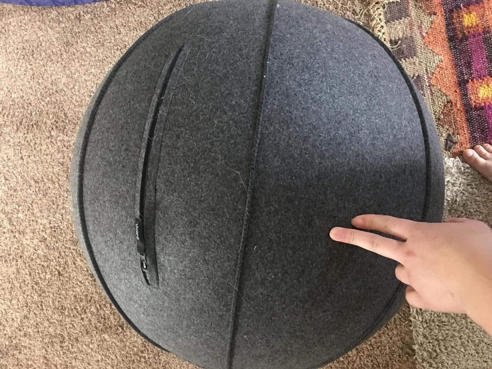 Vivora Luno Premium Ergonomic Sitting Ball Chair, Felt, Standard Size (22 to 24 inches), for Home Offices, Balance Training, Yoga Ball, Posture Improvement customer photo 1