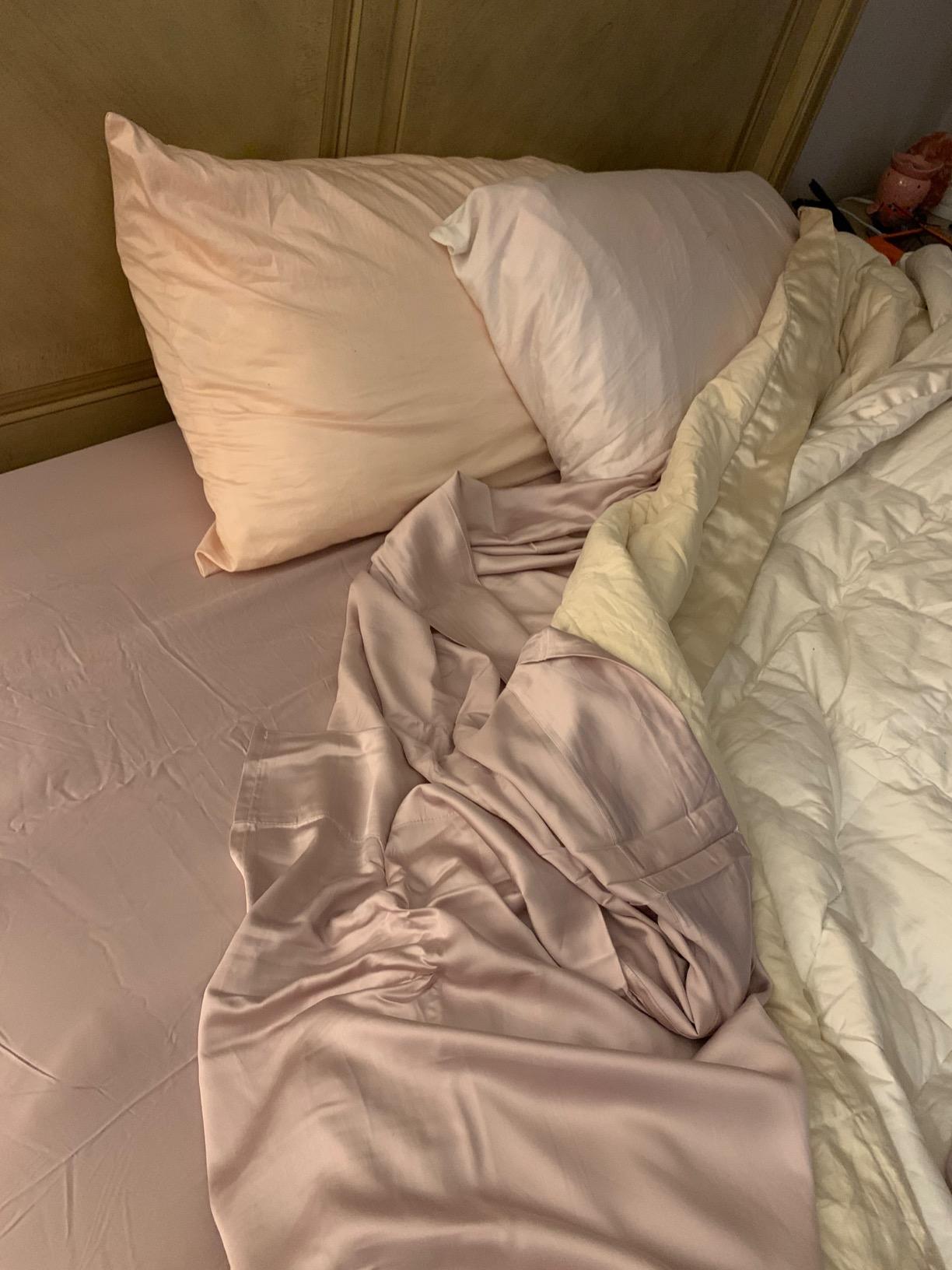Hotel Sheets Direct 4 Piece Bed Sheet Set Queen Size, 100% Viscose Derived from Bamboo Sheets Set with 2 Pillowcases, Cooling & Breathable Luxury Bedding, Moisture-Wicking & Silky Soft Texture, Sand customer photo 1