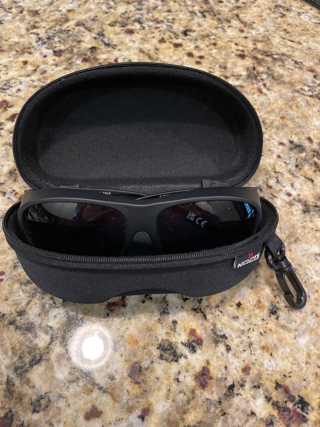 NoCry Glasses Case Hard Shell with Velvet Lining, Reinforced Zipper & Belt Clip - Protective Sunglasses or Eyeglass Case for Sunglass or Safety Glasses, Perfect Storage for Travel - For Men and Women customer photo 1