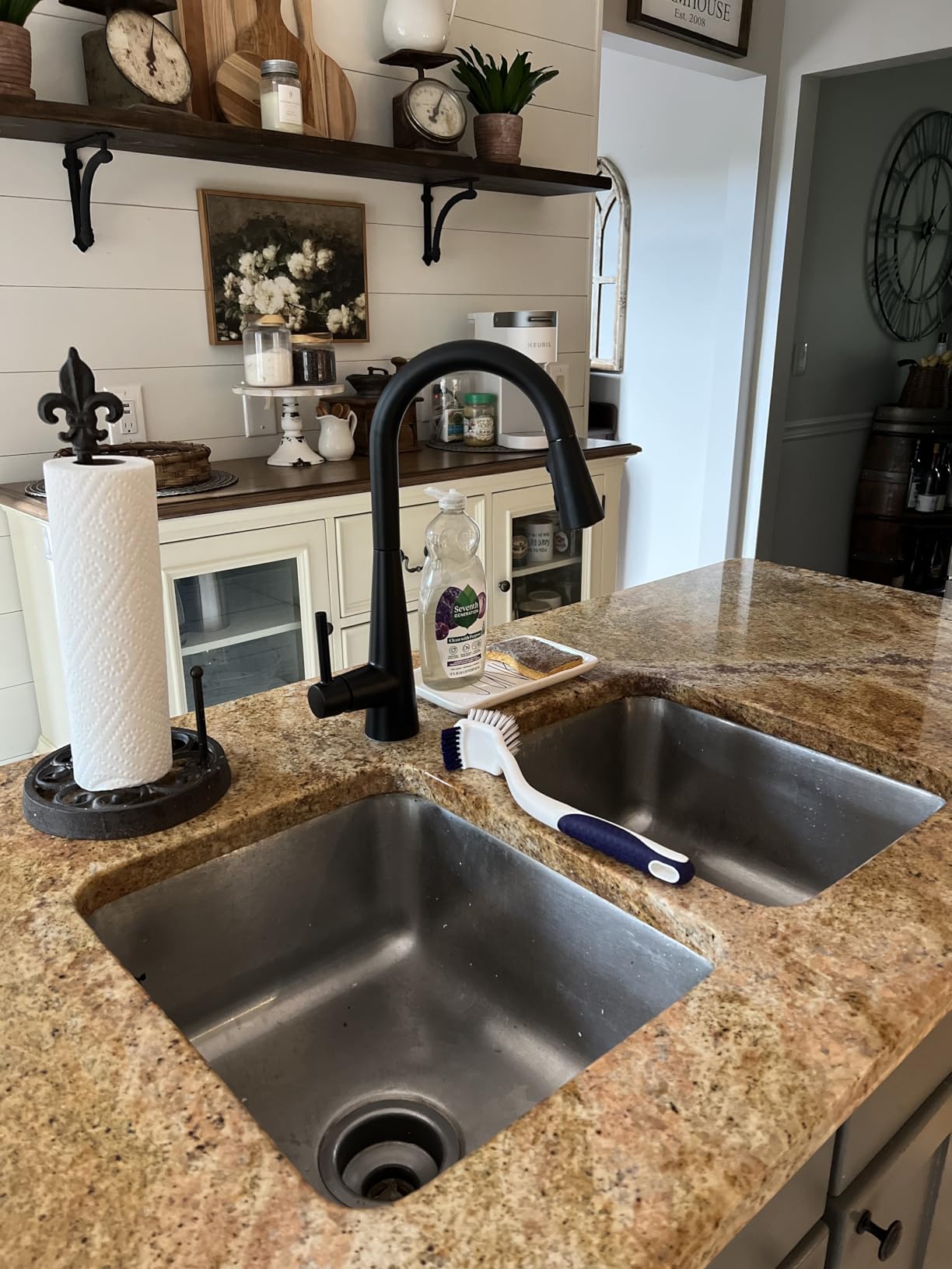 Moen Sleek Matte Black Pulldown Kitchen Faucet Featuring Pull Down Sprayer with Power Boost, High Arc Modern Kitchen Faucet, One-Handle Easy Installation, 7864BL customer photo 2